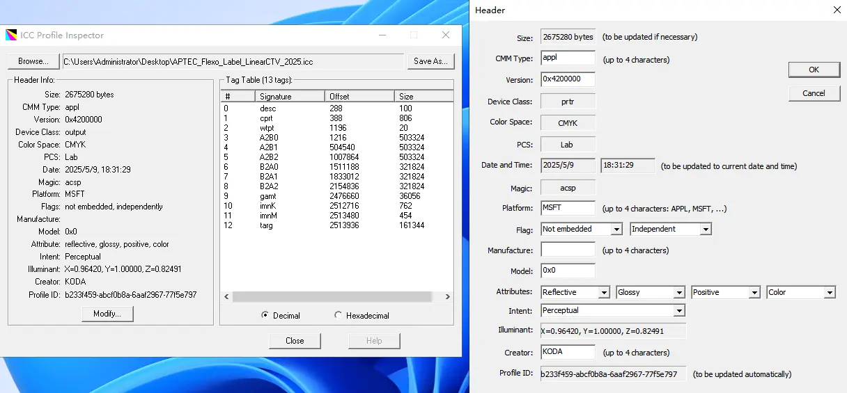 ICC Profile Inspector
